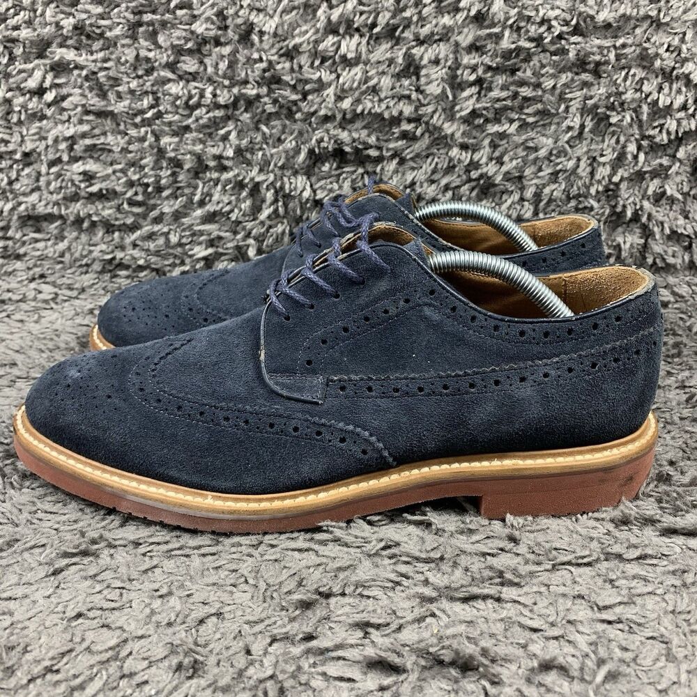 J.Crew Kenton Wingtip Oxford Shoes, Men’s Size 10.5 – Navy Suede